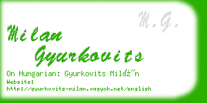 milan gyurkovits business card